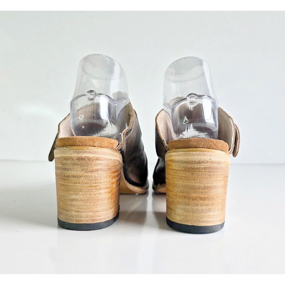 FREEBIRD Caprice Sandals Brown Distressed Leather Women's Sz 10 Heeled Mule - Picture 9 of 13
